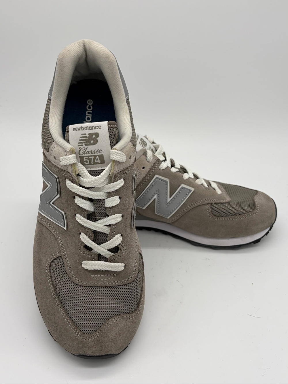 New Balance 574 Men's Taupe Gray Suede & Mesh Sneakers